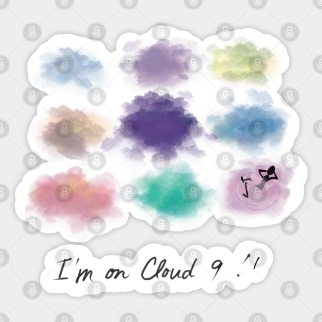 On Cloud 9! Sticker by designs-by-ann